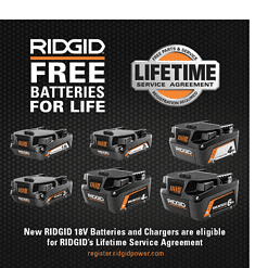 RIDGID AC93044SBN 18V Lithium-Ion (2) 4.0 Ah Battery Starter Kit with Charger and Bag