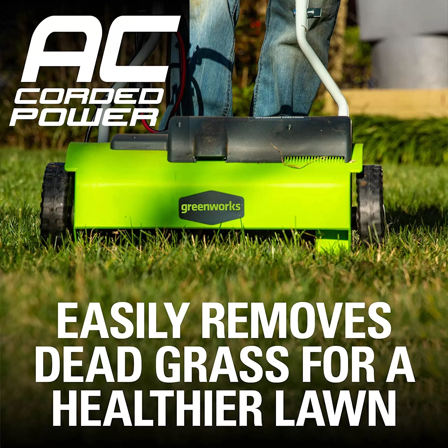 Greenworks 27022 Corded Electric Dethatcher (Stainless Steel Tines) - Image 9