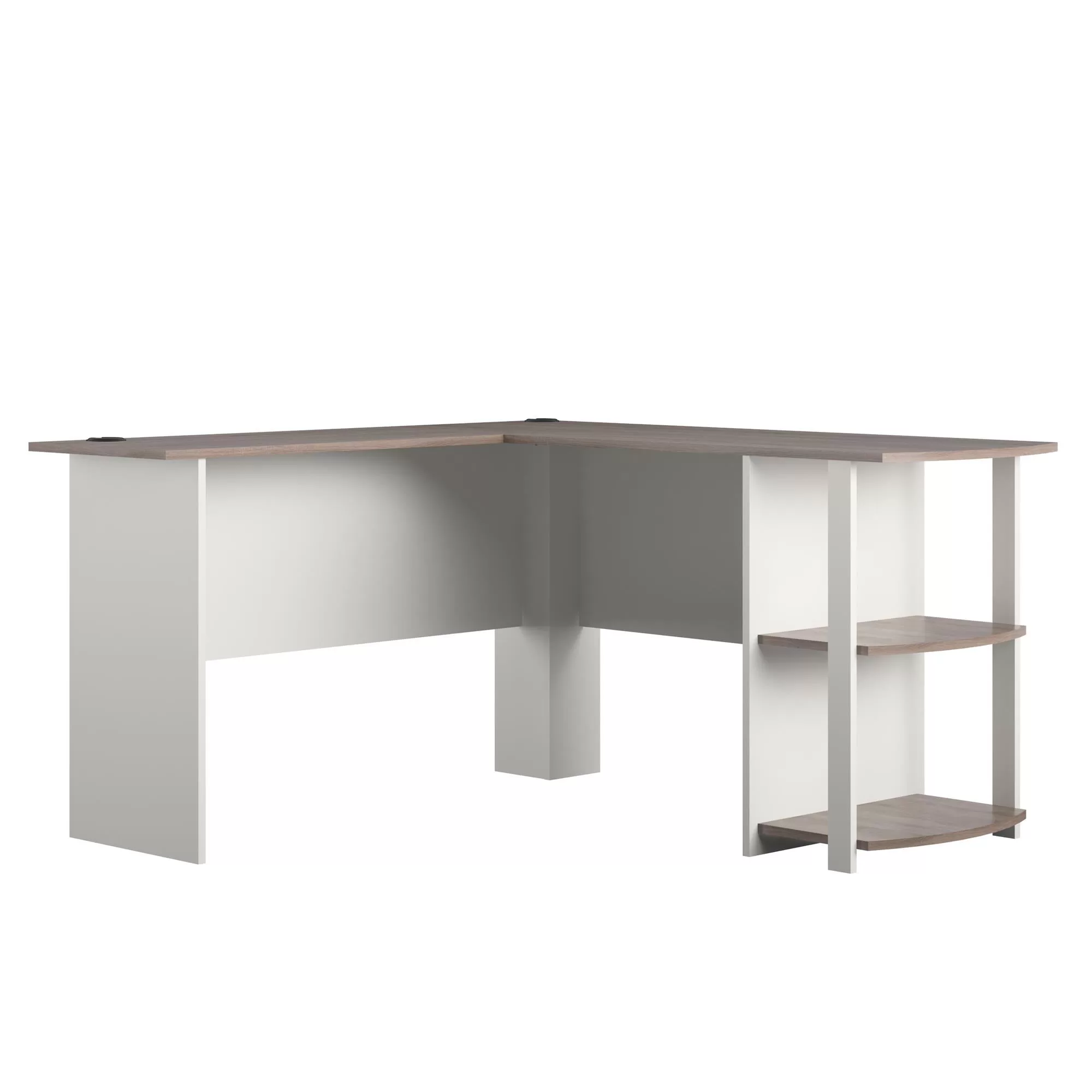 Ameriwood Home Dominic L Desk with Bookshelves, White