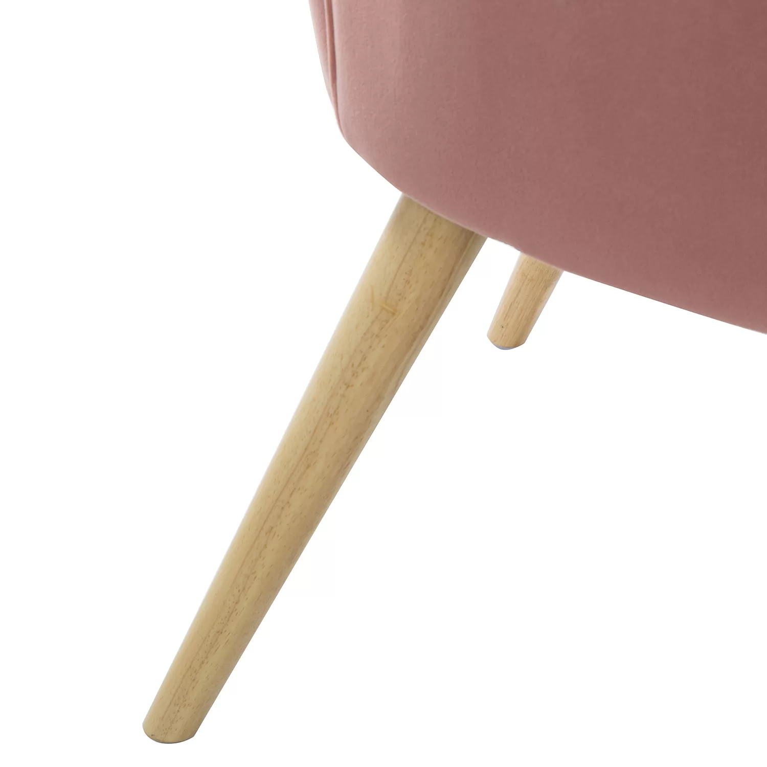 14 Karat Home Floral Scalloped Velvet Bucket Armchair, Modern Accent Chair with Tufted Back for Living Room, Pink