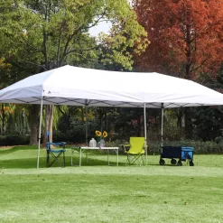 Ozark Trail 20' x 10' Straight Leg (200 Sq. ft Coverage), White, Outdoor Easy Pop up Canopy