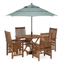 Furinno Tioman Outdoor Hardwood Sunlight Folding Table with Umbrella Hole