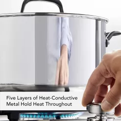 Alternative view of KitchenAid  8 Quart Stainless Steel 5-Ply Clad Stockpot with Lid