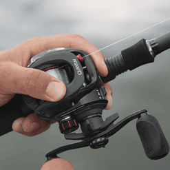 Quantum Smoke Baitcast Fishing Reel, Size 100 Reel, Right-Hand Retrieve, Large EVA Handle Knobs and Continuous Anti-Reverse Clutch, 10+1 Bearings, 5.1:1 Gear Ratio, Black