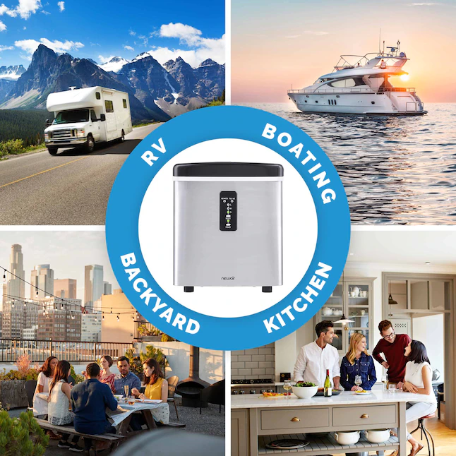 NewAir AI-100SS Portable Ice Maker 28 lb. Daily - Countertop Compact Design, 3 Size Bullet Shaped Ice, Stainless with Black Lid - Image 12