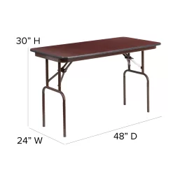 Flash Furniture 4-Foot Mahogany Melamine Laminate Folding Banquet Table