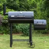 MF Studio 28'' BBQ Charcoal Grill with Offset Smoker for Backyard and Camping