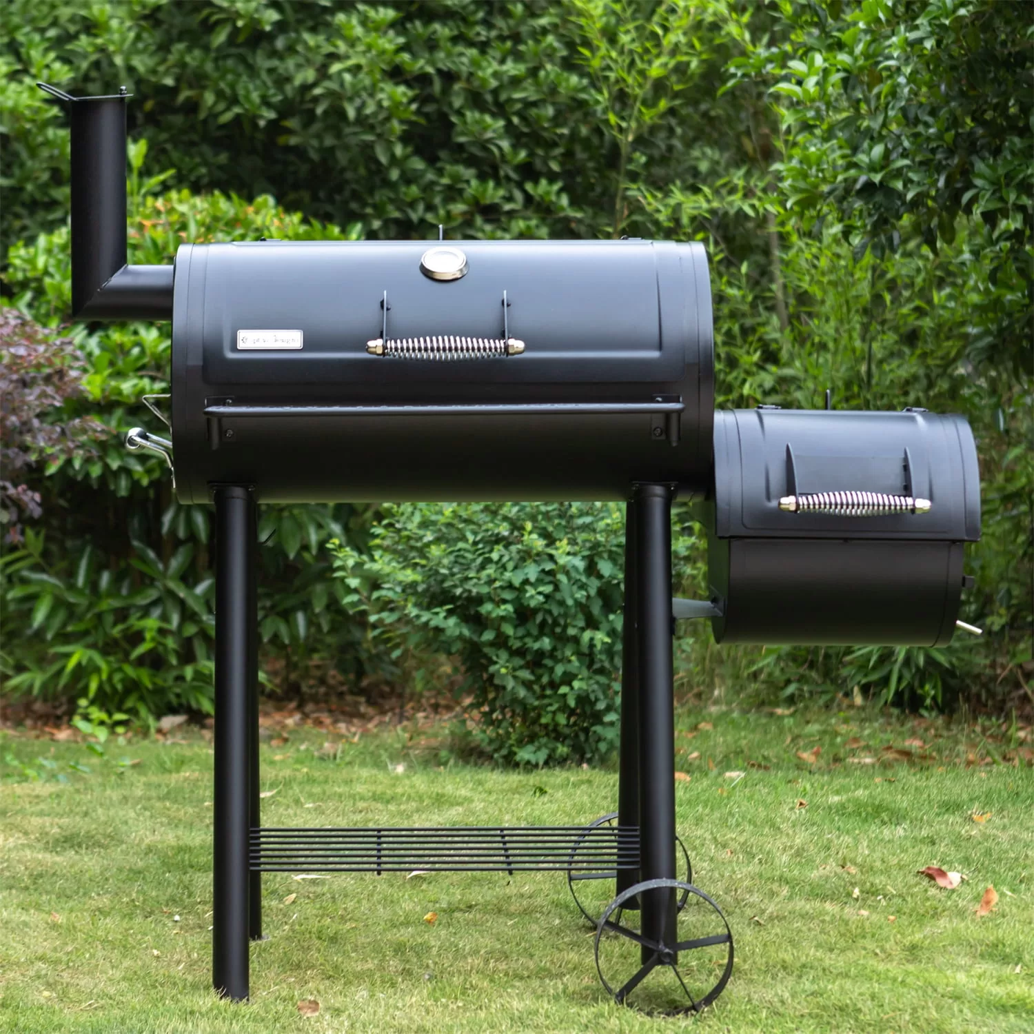 MF Studio 28'' BBQ Charcoal Grill with Offset Smoker for Backyard and Camping