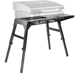 Blackstone Universal Griddle Stand with Adjustable Leg and Side Shelf - Made to fit 17” or 22” Propane Table Top Griddle (Black)