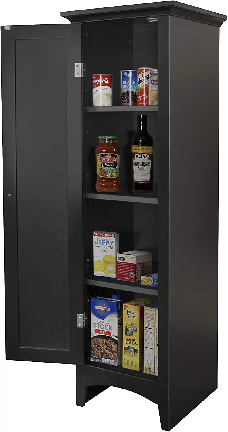 OSHOME and Office One Door Kitchen Black storage pantry - Image 5