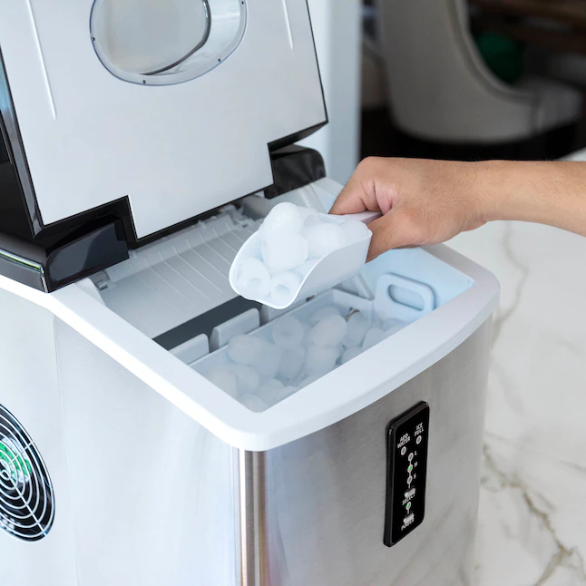 NewAir AI-100SS Portable Ice Maker 28 lb. Daily - Countertop Compact Design, 3 Size Bullet Shaped Ice, Stainless with Black Lid - Image 14
