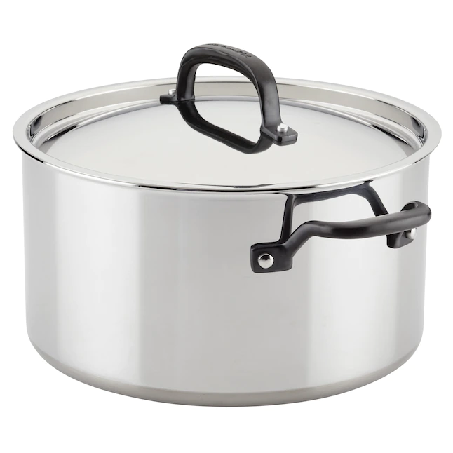 KitchenAid 8 Quart Stainless Steel 5-Ply Clad Stockpot with Lid - Image 8