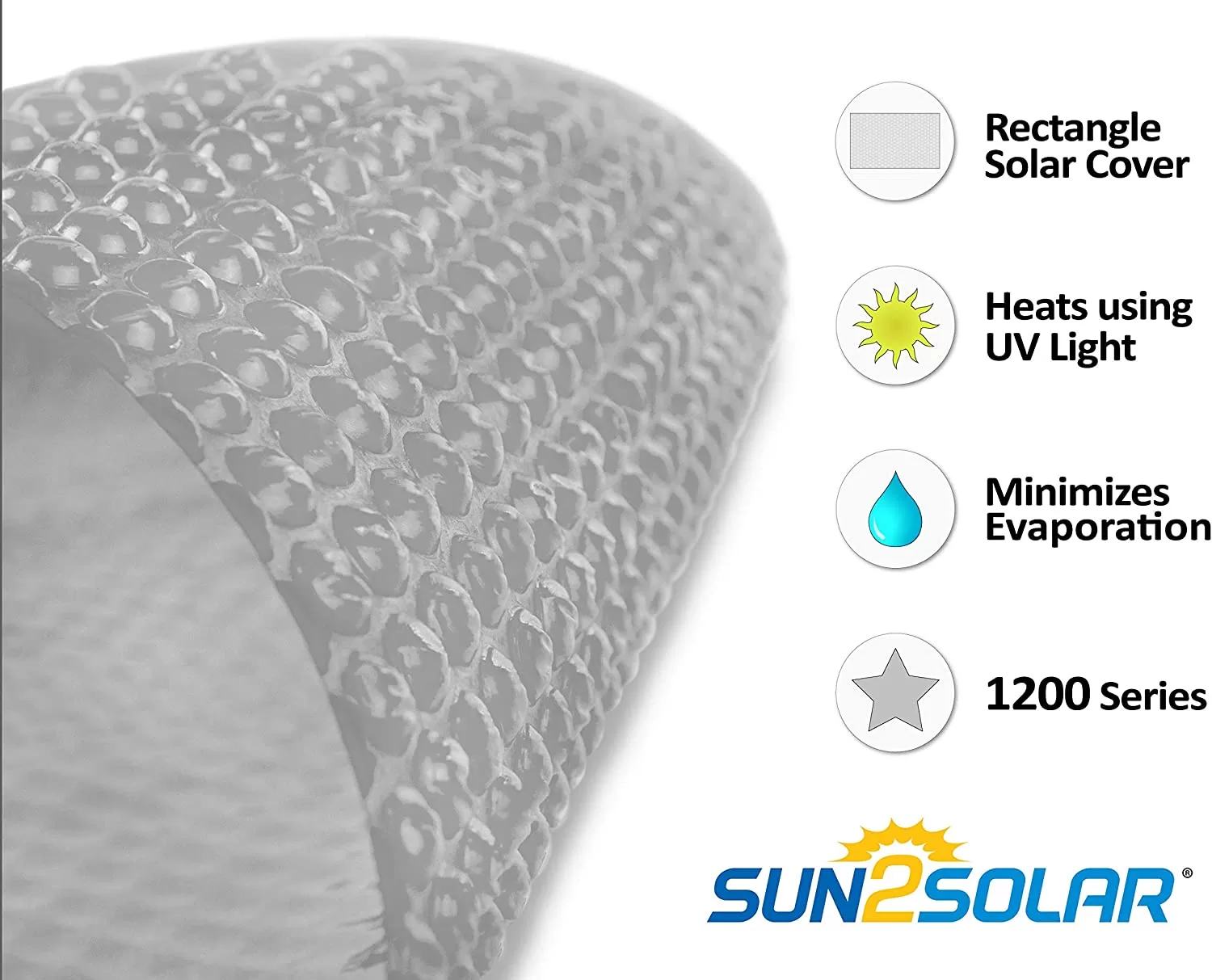 Sun2Solar 16' x 36' Rectangle 1200 Series Clear Solar Pool Cover