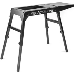 Blackstone Universal Griddle Stand with Adjustable Leg and Side Shelf - Made to fit 17” or 22” Propane Table Top Griddle (Black)