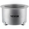 VEVOR Smokeless Fire Pit, Large 22 inch Diameter Wood Burning Fire Pit, Portable Smokeless Fire Bowl for Picnic Camping Backyard Silver