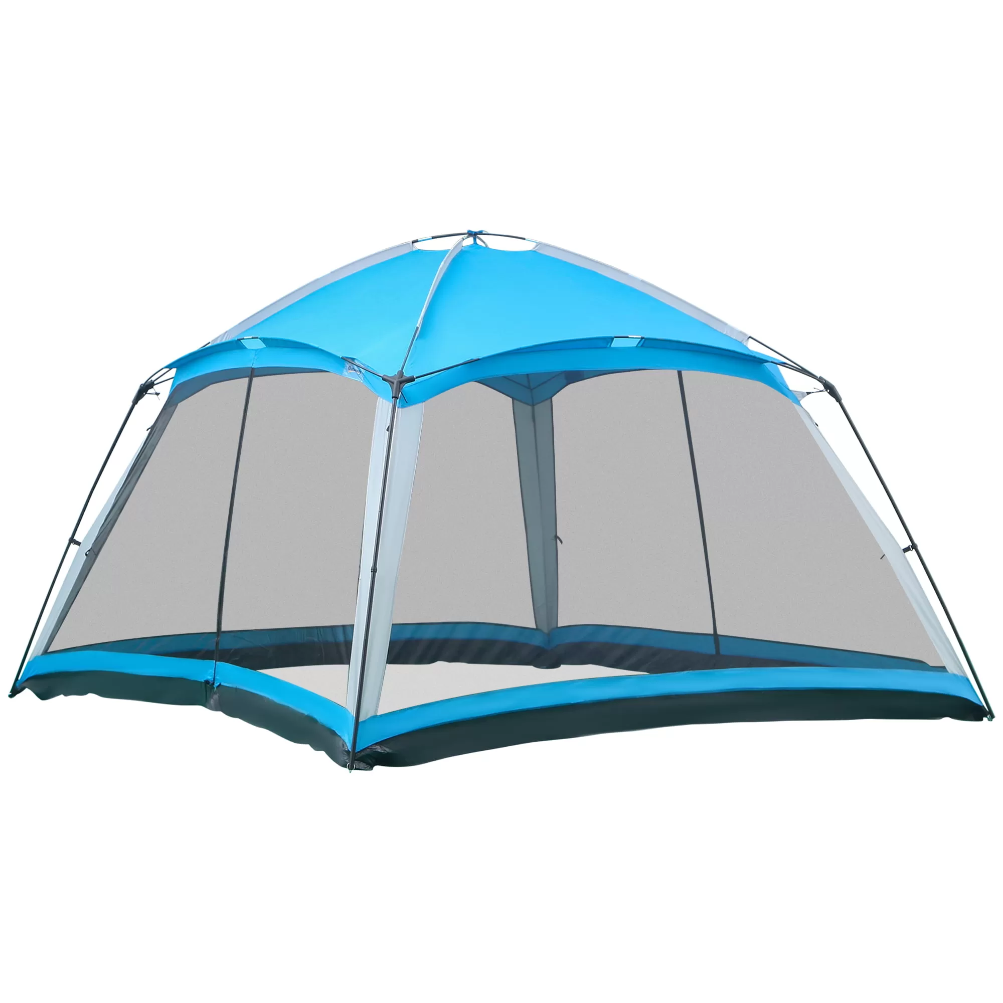 Outsunny 12' x 12' Screen House Room, 8 Person Camping Tent w/ Carry Bag and 4 Mesh Walls for Hiking, Backpacking, and Traveling, Easy Set Up