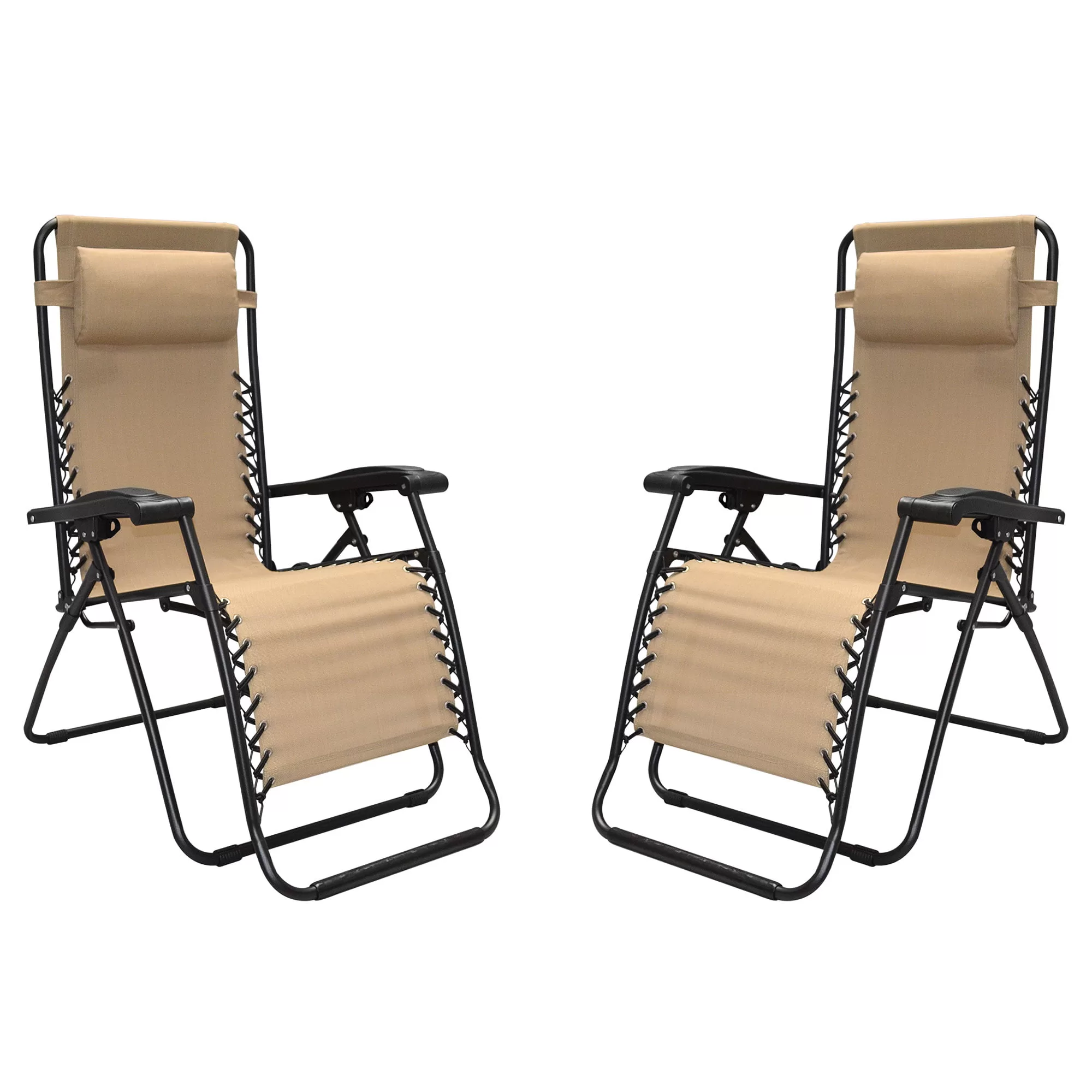 Caravan Global 2 Pack Steel Zero-Gravity Chair - Beige