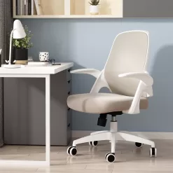 Hbada Office Task Desk Chair Swivel Home Comfort Chairs with Flip-up Arms and Adjustable Height, grey