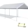 Canopy Replacement Cover 12'X20' White Tarp Top Roof Canopy Replacement Cover