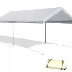 Canopy Replacement Cover 12'X20' White Tarp Top Roof Canopy Replacement Cover