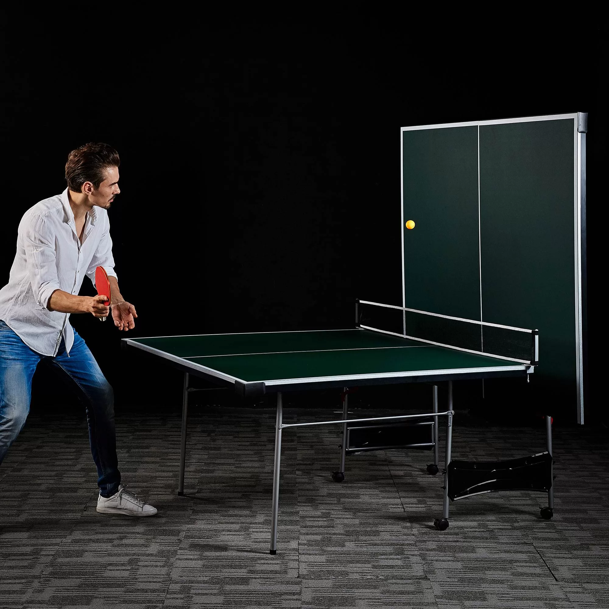 Lancaster 4 Piece Official Size Indoor Folding Table Tennis Ping Pong Game Table