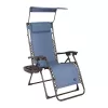 Bliss Hammocks 26" Wide Base Model Zero Gravity Chair w/ Canopy, Deck, Patio Adjustable Lounge Chair, 300lbs., Denim Blue