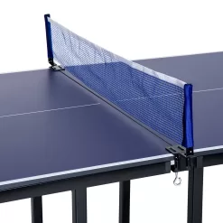 Soozier 6' x 3' Foldable Ping Pong Table Set with 2 Table Halves for Party Use, Space-Saving Mid-Size Table Tennis for Small Living Spaces, Basement Games, Sports Gifts