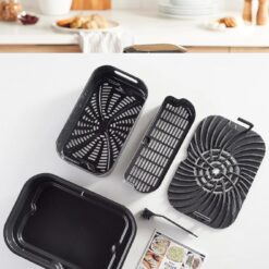 Alternative view of Ninja FG551 Foodi Smart XL 6-in-1 Indoor Grill with Air Fry, Roast, Bake, Broil & Dehydrate, Smart Thermometer, Black/Silver