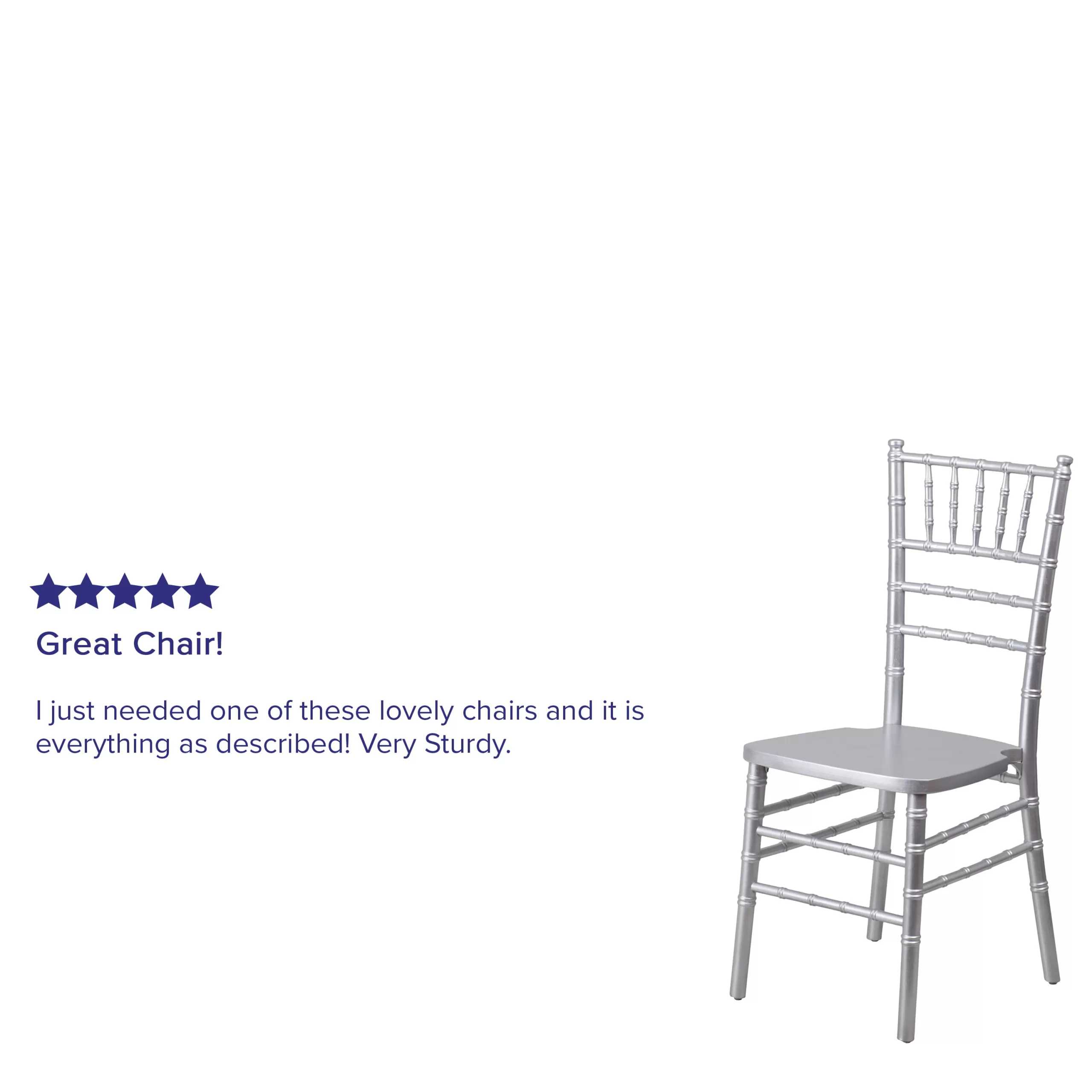 BizChair Silver Wood Chiavari Chair