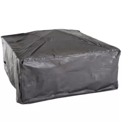 Fire Pit Set, Wood Burning Pit - Includes Screen, Cover and Log Poker - Great for Outdoor and Patio, 33 inch Square Marble Tile Firepit by Pure Garden