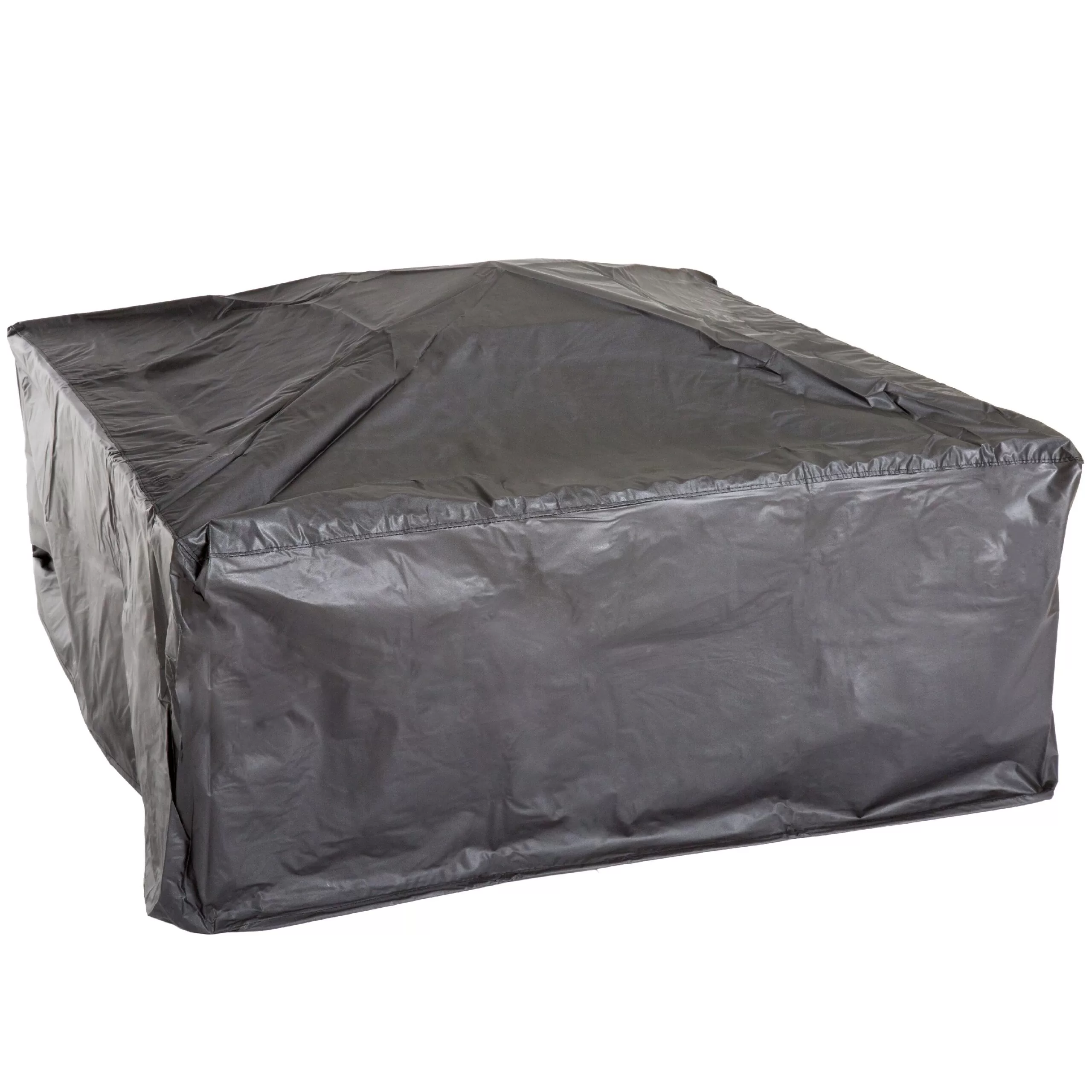 Fire Pit Set, Wood Burning Pit - Includes Screen, Cover and Log Poker - Great for Outdoor and Patio, 33 inch Square Marble Tile Firepit by Pure Garden