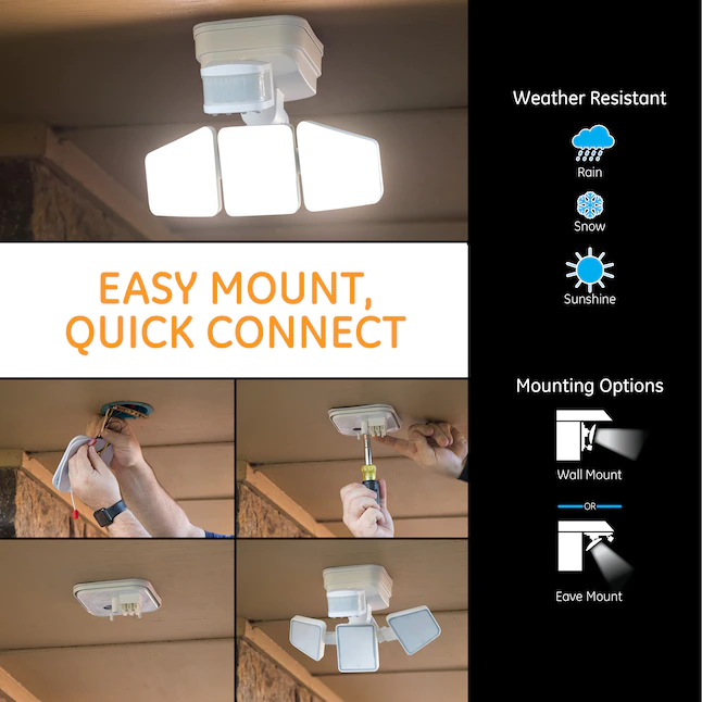 Enbrighten 240-Degree 3100-Lumen White Hardwired LED Outdoor Motion-Activated Flood Light with Timer - Image 6