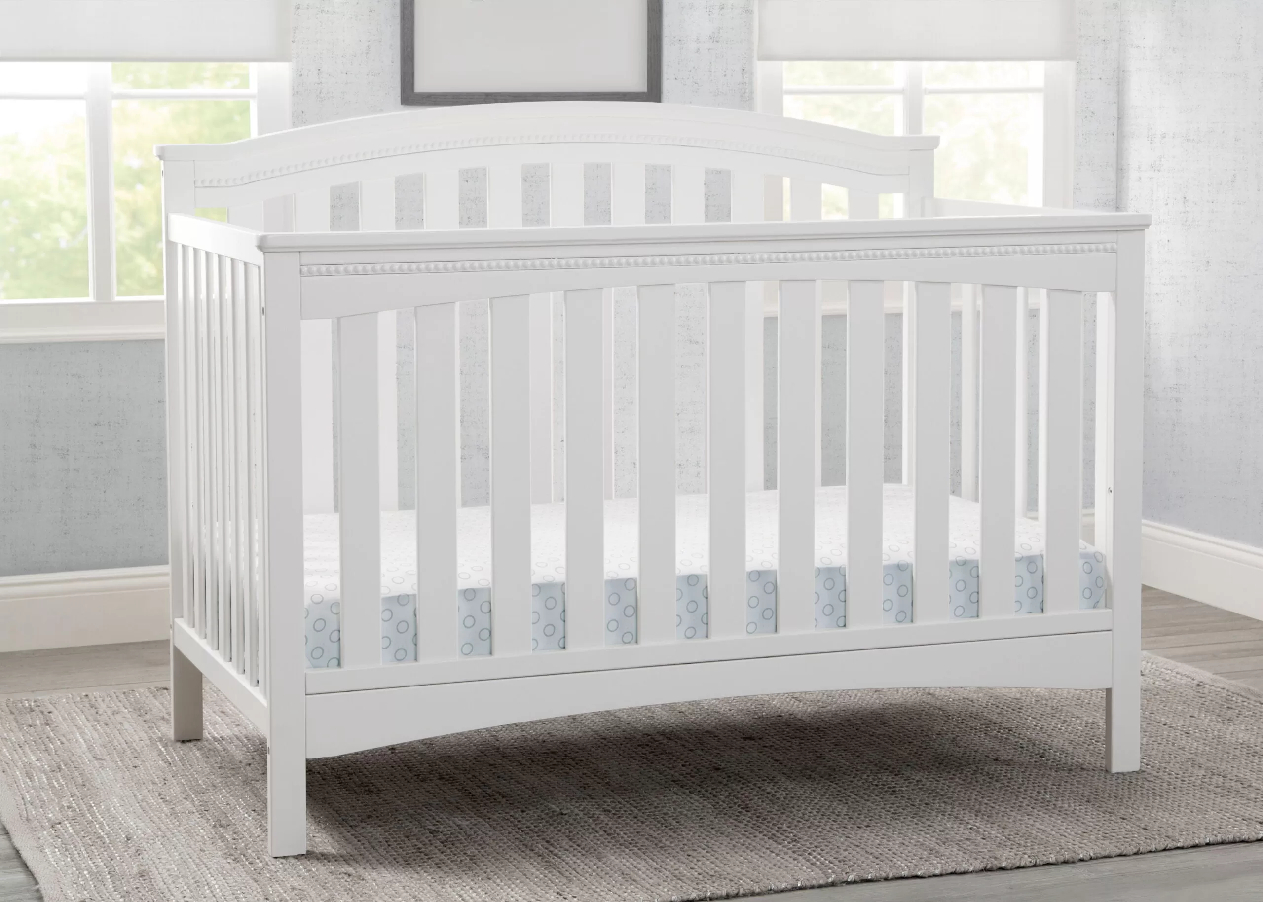 Delta Children Waverly 6-in-1 Convertible Baby Crib, Bianca White