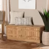Baxton Studio Oswald Modern and Contemporary Farmhouse Natural Oak Brown Finished Wood 2-Door Storage Bench