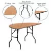 Flash Furniture Furman 5-Foot Half-Round Wood Folding Banquet Table