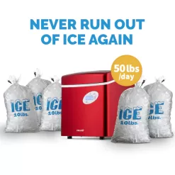 Alternative view of NewAir Portable Ice Maker 50 lb. Daily - Countertop Design - 3 Size Bullet Shaped Ice - AI-215R - Red