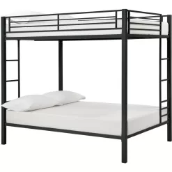 DHP Sidney Full over Full Metal Bunk Bed, Black