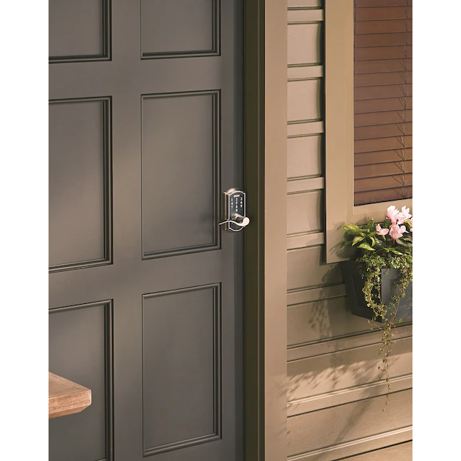 Schlage Touch Camelot Satin Nickel Electronic Lock Handle Lighted Keypad Touchscreen - Image 4