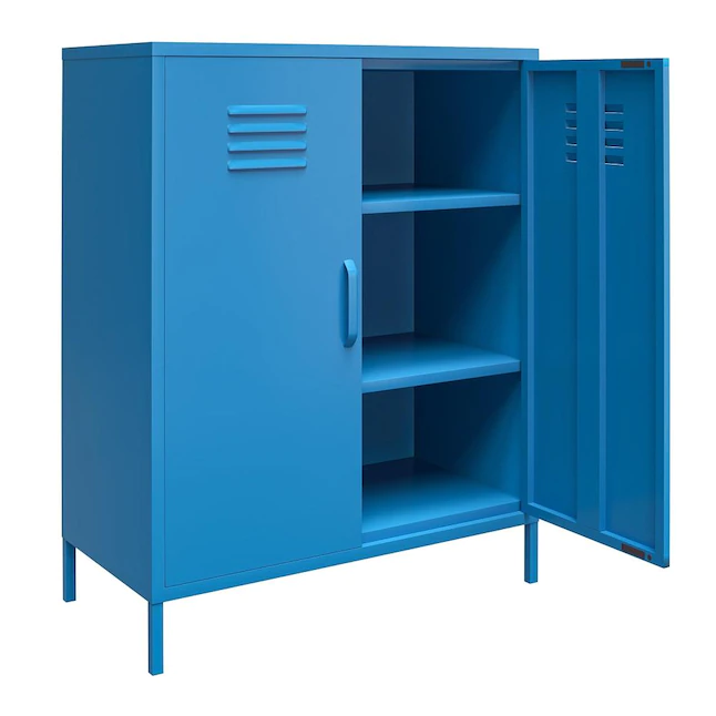 Ameriwood Home Cache 43.43-in W x 39.96-in H x 15.75-in D Steel Full Storage Lockers, Blue Cabinet - Image 6