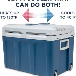 Ivation Electric Portable 45 L Cooler & Warmer W/ Wheels & Handle, for Travels