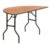 Flash Furniture Furman 5-Foot Half-Round Wood Folding Banquet Table