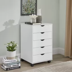 Naomi Home 5 Drawer Office Storage File Cabinet