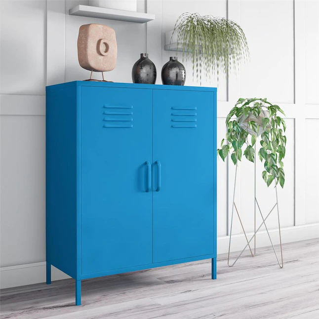 Ameriwood Home Cache 43.43-in W x 39.96-in H x 15.75-in D Steel Full Storage Lockers, Blue Cabinet - Image 2