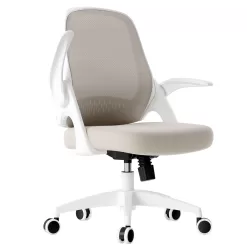 Hbada Office Task Desk Chair Swivel Home Comfort Chairs with Flip-up Arms and Adjustable Height, grey