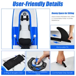 Goplus 1 Person Inflatable Kayak Includes Aluminum Paddle with Hand Pump Blue