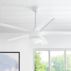 Home Decorators Collection SW1422WH Merwry 52 in. Integrated LED Indoor White Ceiling Fan with Light Kit and Remote Control