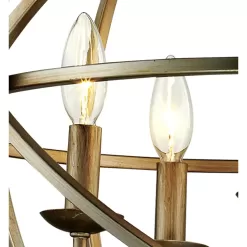 Home Decorators Collection Sarolta Sands 5-Light Antique Silver Orb Chandelier for Dining Room