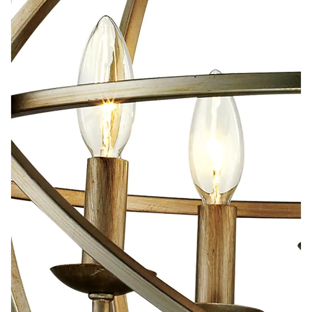 Home Decorators Collection Sarolta Sands 5-Light Antique Silver Orb Chandelier for Dining Room