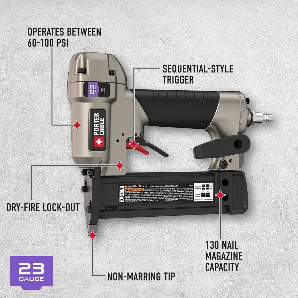 Porter-Cable PCFP3KIT 6 Gal. Portable Electric Air Compressor with 16-Gauge, 18-Gauge and 23-Gauge Nailer Combo Kit (3-Tool)