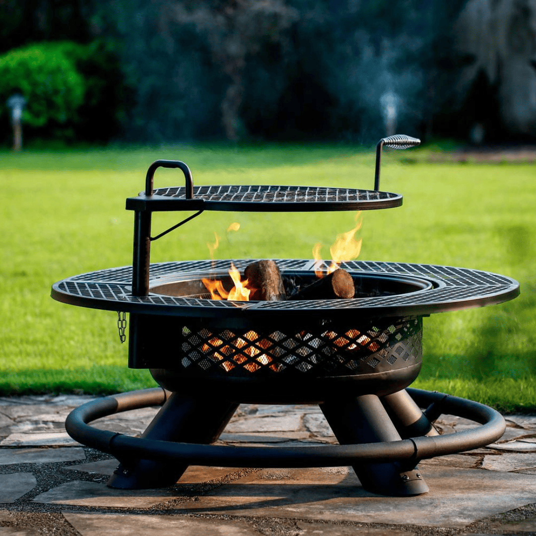 MASTER FORGE 47.24-in W Black Steel Wood-Burning Fire Pit - Image 2